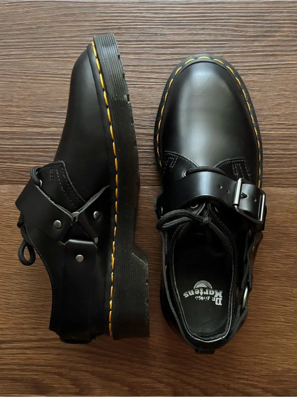 Dr. Martens Henree Polished Smooth Leather Buckle Shoes